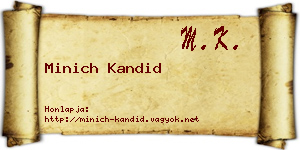 Minich Kandid névjegykártya